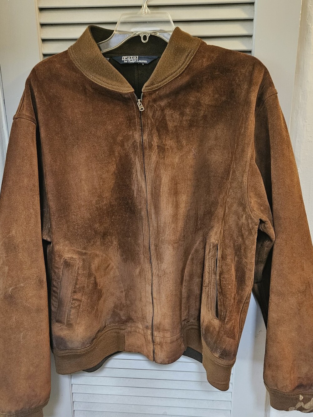 Vtg Polo Ralph Lauren Brown Suede Leather Bomber Flight Jacket Sport Men’s XXL